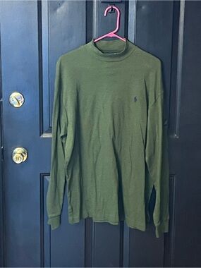 Ralph Lauren Olive Mock Neck Long-Sleeve Shirt